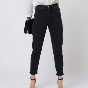 High Rise Mom Jeans in Faded Black